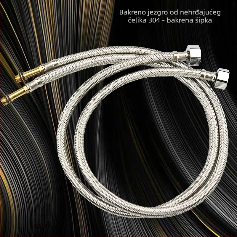 304 nehrđajući čelik, pleteni vodovodni dovod za sudoper – navođeni spoj, 0.8 MPa, 5–80°C