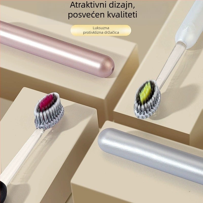 Ručna četkica za zube s mekanim vlaknima i planinastim konveksnim spiralnim dizajnom za dubinsko čišćenje – set od 2 komada, model Gd001