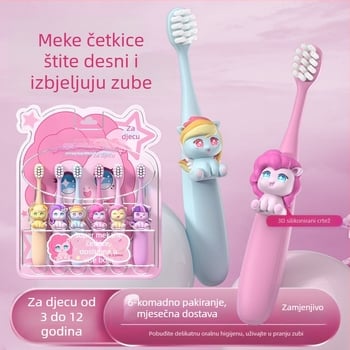 Ručna dječja četkica za zube s mekim vlaknima (paket od šest; model CKT25-9-1; Brush mibala; za djecu)