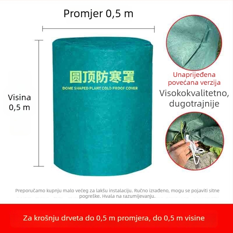 Kupolasti zaštitni pokrov za biljke protiv mraza - plastični zaštitni omotač za zimovanje biljaka i voćnih stabala