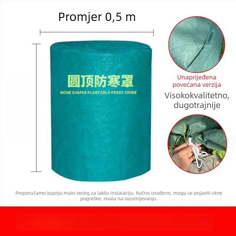Kupolasti zaštitni pokrov za biljke protiv mraza - plastični zaštitni omotač za zimovanje biljaka i voćnih stabala