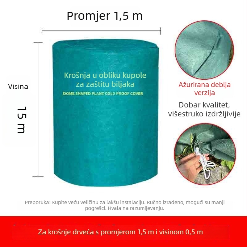 Kupolasti zaštitni pokrov za biljke protiv mraza - plastični zaštitni omotač za zimovanje biljaka i voćnih stabala