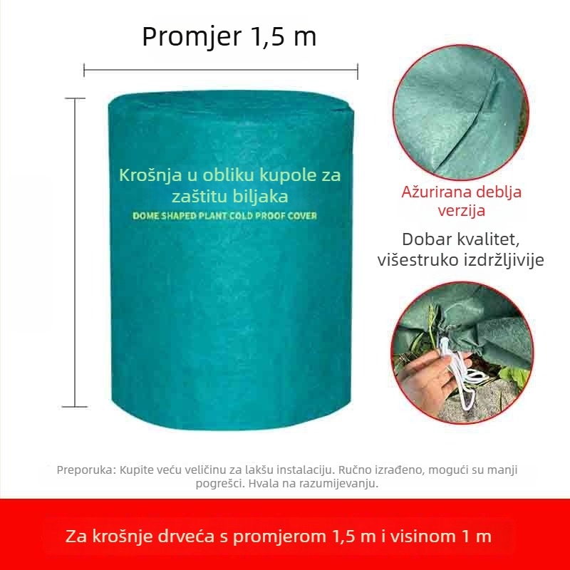 Kupolasti zaštitni pokrov za biljke protiv mraza - plastični zaštitni omotač za zimovanje biljaka i voćnih stabala