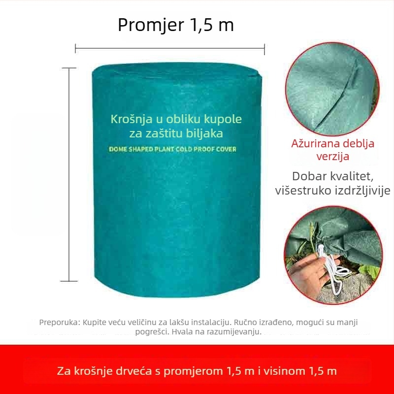Kupolasti zaštitni pokrov za biljke protiv mraza - plastični zaštitni omotač za zimovanje biljaka i voćnih stabala