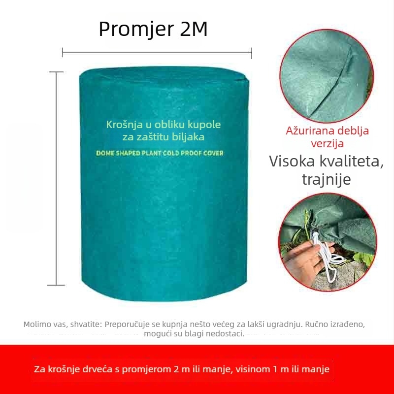 Kupolasti zaštitni pokrov za biljke protiv mraza - plastični zaštitni omotač za zimovanje biljaka i voćnih stabala