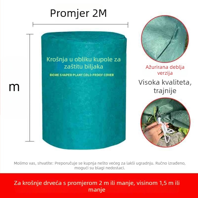 Kupolasti zaštitni pokrov za biljke protiv mraza - plastični zaštitni omotač za zimovanje biljaka i voćnih stabala