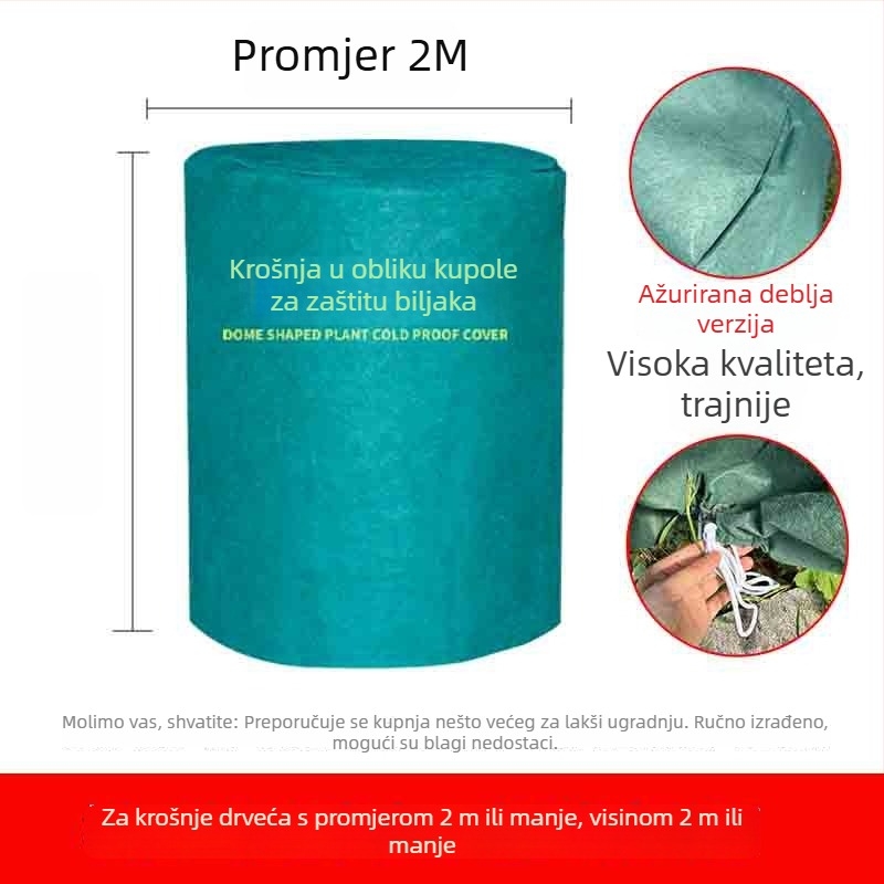Kupolasti zaštitni pokrov za biljke protiv mraza - plastični zaštitni omotač za zimovanje biljaka i voćnih stabala