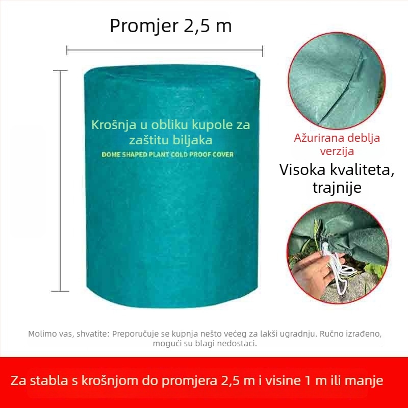 Kupolasti zaštitni pokrov za biljke protiv mraza - plastični zaštitni omotač za zimovanje biljaka i voćnih stabala