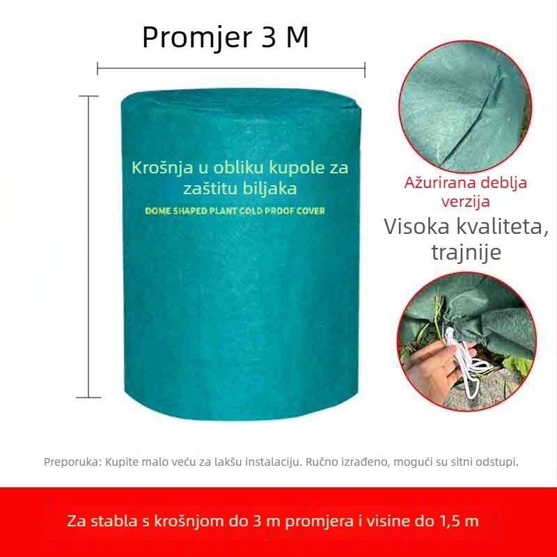 Kupolasti zaštitni pokrov za biljke protiv mraza - plastični zaštitni omotač za zimovanje biljaka i voćnih stabala