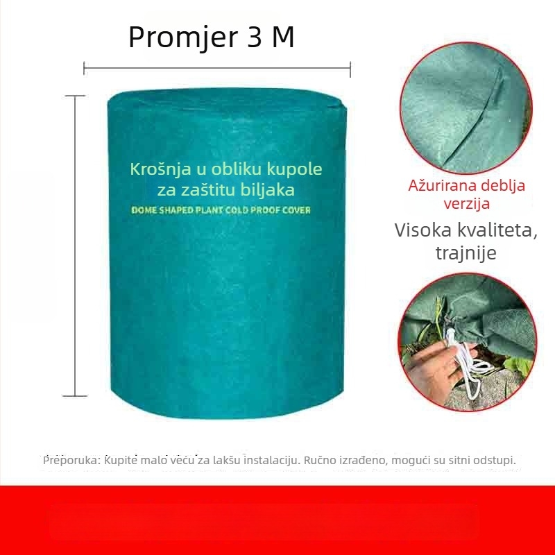 Kupolasti zaštitni pokrov za biljke protiv mraza - plastični zaštitni omotač za zimovanje biljaka i voćnih stabala