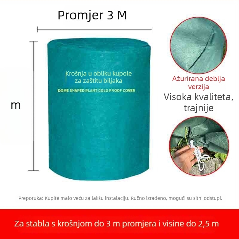 Kupolasti zaštitni pokrov za biljke protiv mraza - plastični zaštitni omotač za zimovanje biljaka i voćnih stabala