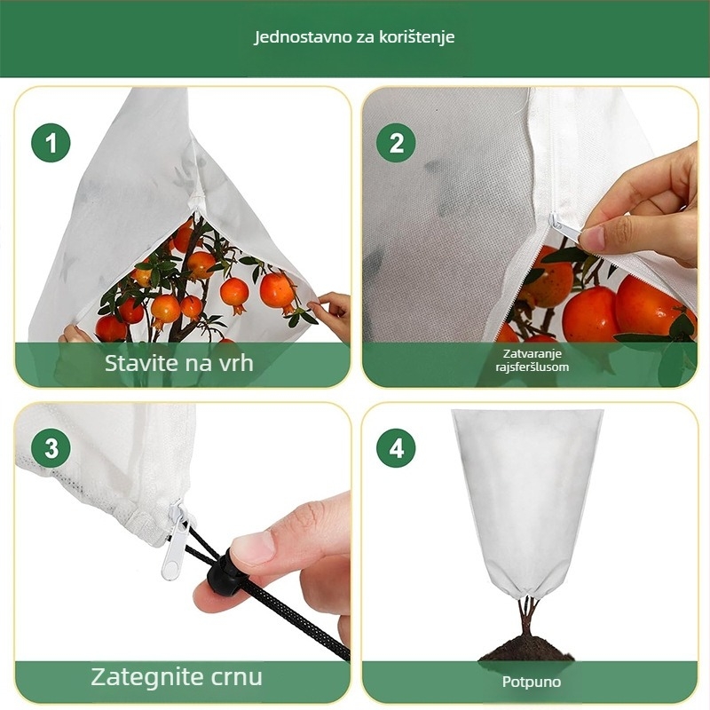 Pokrov za zaštitu biljaka od hladnoće, netkani materijal, zimska zaštita i izolacija biljaka, zaštita od smrzavanja i štetnika, vanjska upotreba