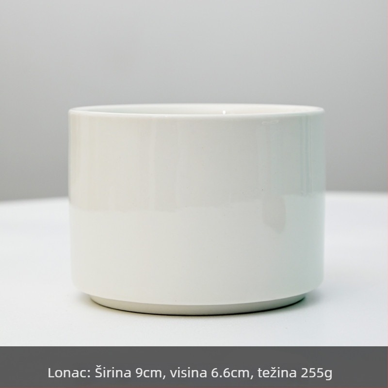 Ceramički lončić za cvijeće s mogućnošću tiska logotipa; jednostavan porcelanski dizajn; za stolnu ili podnu upotrebu; polu-ručni proces proizvodnje.