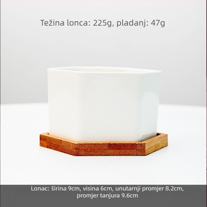 Ceramički lončić za cvijeće s mogućnošću tiska logotipa; jednostavan porcelanski dizajn; za stolnu ili podnu upotrebu; polu-ručni proces proizvodnje.