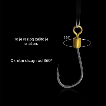 Treasure in the Lake ribolovna udica s anti-zamotavanjem žice, dvostruka udica s bodljikavim, za morski ribolov s broda (različite veličine)