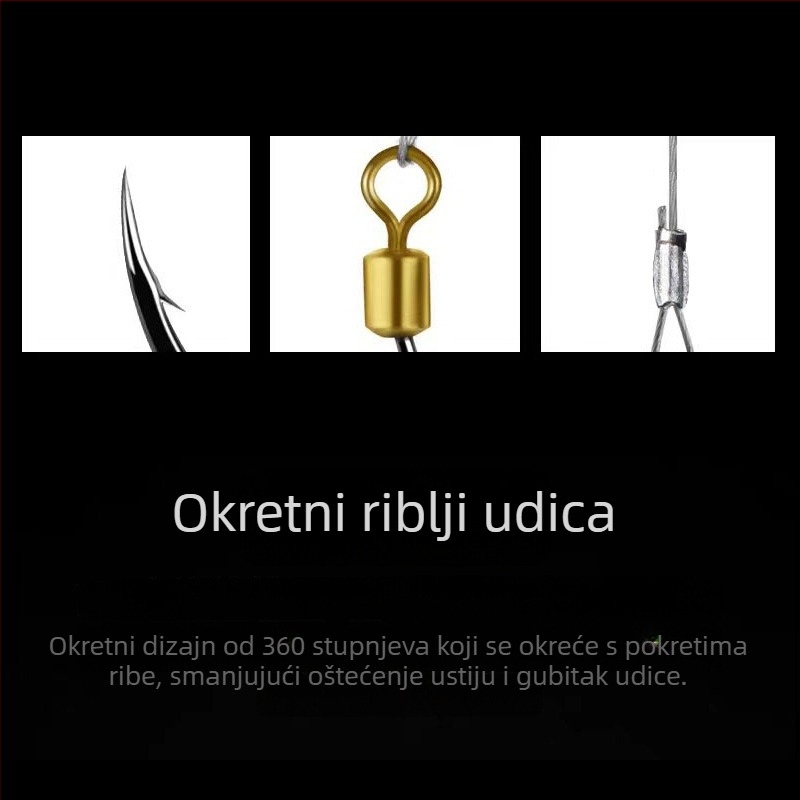 Treasure in the Lake ribolovna udica s anti-zamotavanjem žice, dvostruka udica s bodljikavim, za morski ribolov s broda (različite veličine)