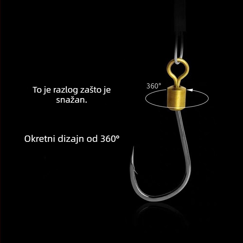 Treasure in the Lake ribolovna udica s anti-zamotavanjem žice, dvostruka udica s bodljikavim, za morski ribolov s broda (različite veličine)