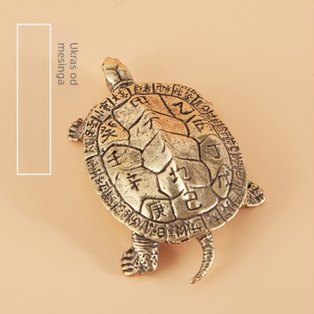 Mosazna Kornjača – stolna ukrasna figura, 24 sunčevih razdoblja, ručna izrada, gravirano, kineski stil