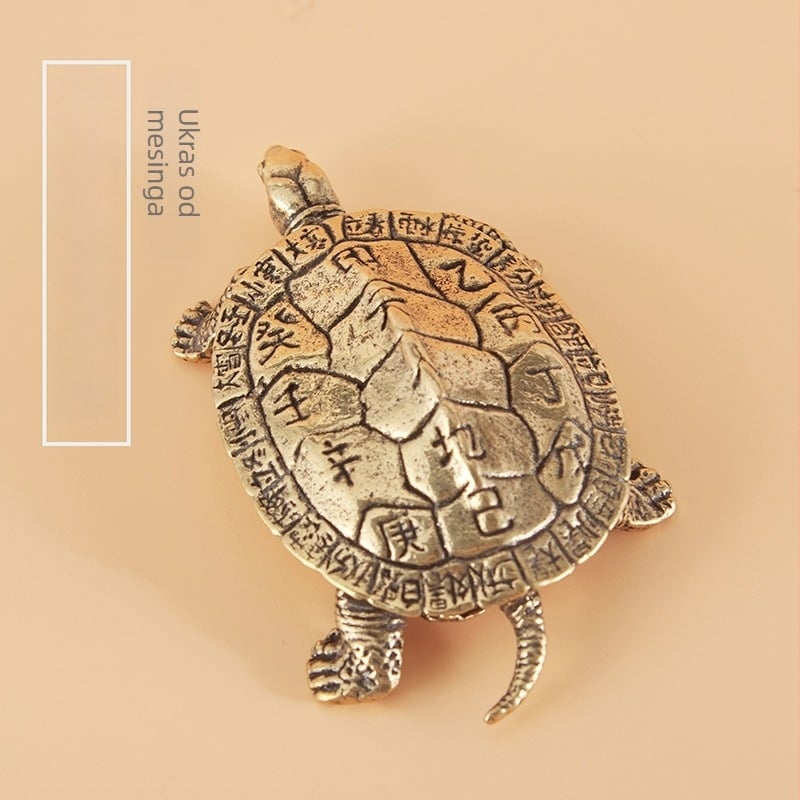 Mosazna Kornjača – stolna ukrasna figura, 24 sunčevih razdoblja, ručna izrada, gravirano, kineski stil
