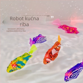 Dječja igračka za kupanje s LED senzorom – električna mala ribica koja pliva; plastična interaktivna vodena igračka za bebe 0–3 godine