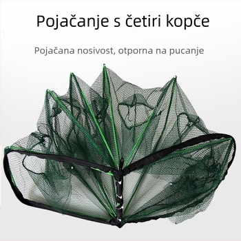 Košara za škampe – ojačana sklopiva konstrukcija, automatska ribolovna mreža, najlon