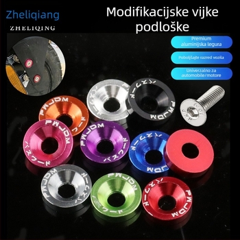 Dekorativna vijak podložka za okvir registarske pločice i središte kotača | Marka: Zhe liqiang; Primjena: Modifikacije automobila; Kompatibilno s automobilima i motociklima; Licencirana privatna marka: Da