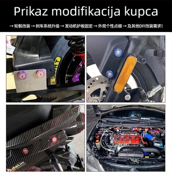 Dekorativna vijak podložka za okvir registarske pločice i središte kotača | Marka: Zhe liqiang; Primjena: Modifikacije automobila; Kompatibilno s automobilima i motociklima; Licencirana privatna marka: Da