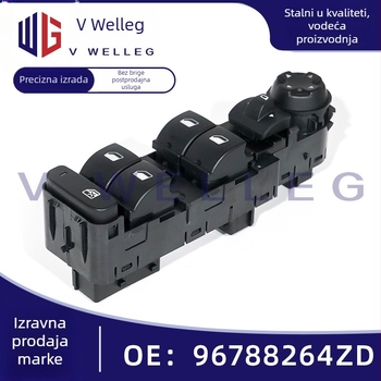 Električni prekidač za podizanje stakla — Marka: V WELLEG; Model: 96788281ZD-03/96788264ZD; Materijal: Plastika; Kompatibilno s Peugeot 308, 3008 i Citroën C4 Picasso