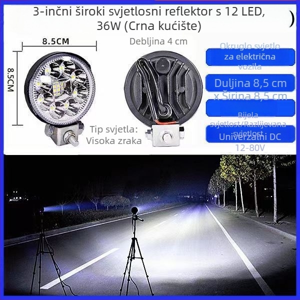 LED far za električna vozila i kamione — Model s velikim vidnim poljem; Snaga: 150; Napon: 12-80V; Materijal: aluminijska legura; IP68