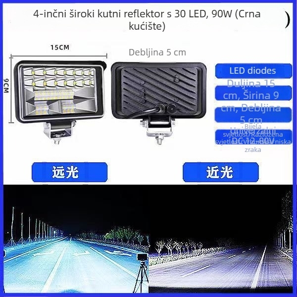 LED far za električna vozila i kamione — Model s velikim vidnim poljem; Snaga: 150; Napon: 12-80V; Materijal: aluminijska legura; IP68