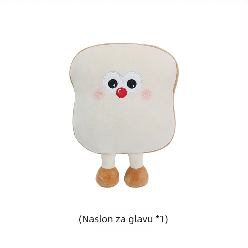 Feather cen Plišani jastuk za naslon za glavu u automobilu s uzorkom Toast Biscuits, PP pamuk punjenje