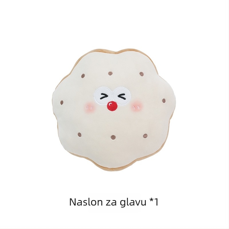 Feather cen Plišani jastuk za naslon za glavu u automobilu s uzorkom Toast Biscuits, PP pamuk punjenje