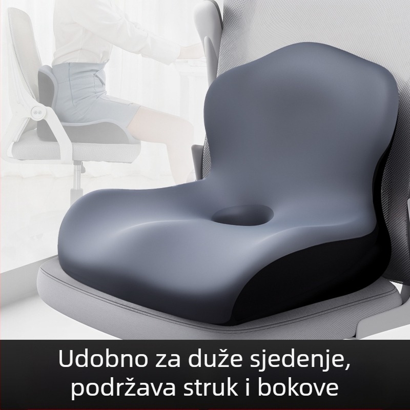 Jastuk za sjedalo od memorijske pjene s Ice Silk navlakom i integriranom potporom za leđa za uredsku stolicu