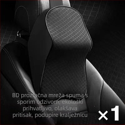 Evans jastučić za vrat automobila s memorijskom pjenom, prozračna mreža i podrška lumbalne regije – umjetna koža, univerzalna prilagodba