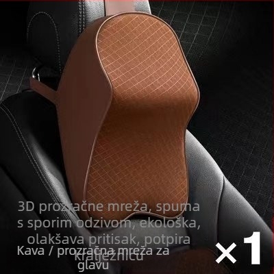 Evans jastučić za vrat automobila s memorijskom pjenom, prozračna mreža i podrška lumbalne regije – umjetna koža, univerzalna prilagodba