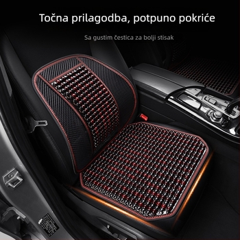Automobilska jastučić za sjedalo, jednopartski kvadratni od drvenih perli, za stražnje sjedalo, prozračan i protuklizan.