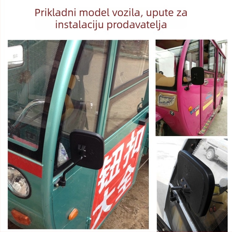 Zadnje ogledalo za tricikl Time Wind Mojielong, kuglasto staklo, 48V, plastični pokrov