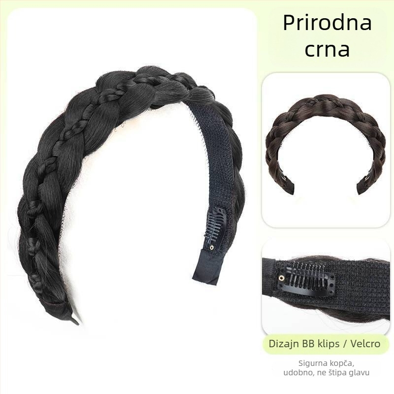 Magnetska riblja kost pletena perika, sintetička kosa, anime cosplay stil, model CX006 Magnetic Princess Braid, oblikuje lice i dodaje volumen