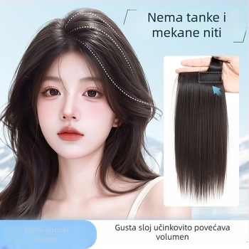Topper za kosu od pravih ljudskih vlasi, prav, jedinstveni komad s spužvastom podlogom, Ne bojite boje, Model: Real Hair Sponge Pad Hairpiece, Podrijetlo: Henan