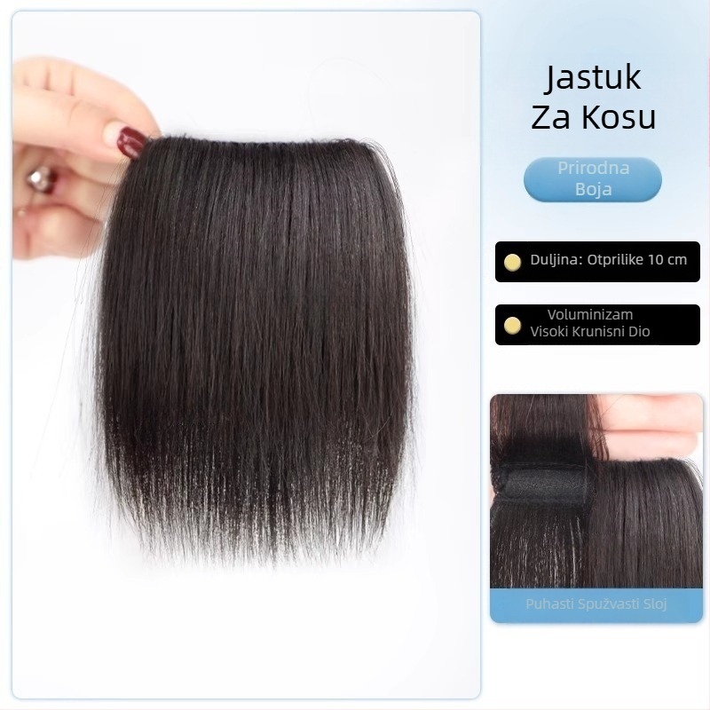 Topper za kosu od pravih ljudskih vlasi, prav, jedinstveni komad s spužvastom podlogom, Ne bojite boje, Model: Real Hair Sponge Pad Hairpiece, Podrijetlo: Henan
