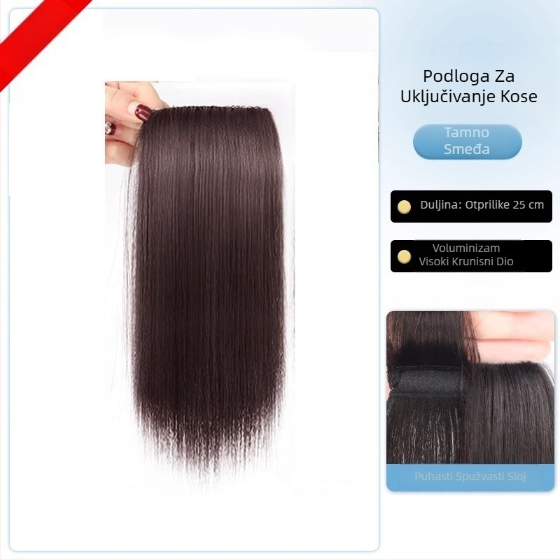 Topper za kosu od pravih ljudskih vlasi, prav, jedinstveni komad s spužvastom podlogom, Ne bojite boje, Model: Real Hair Sponge Pad Hairpiece, Podrijetlo: Henan