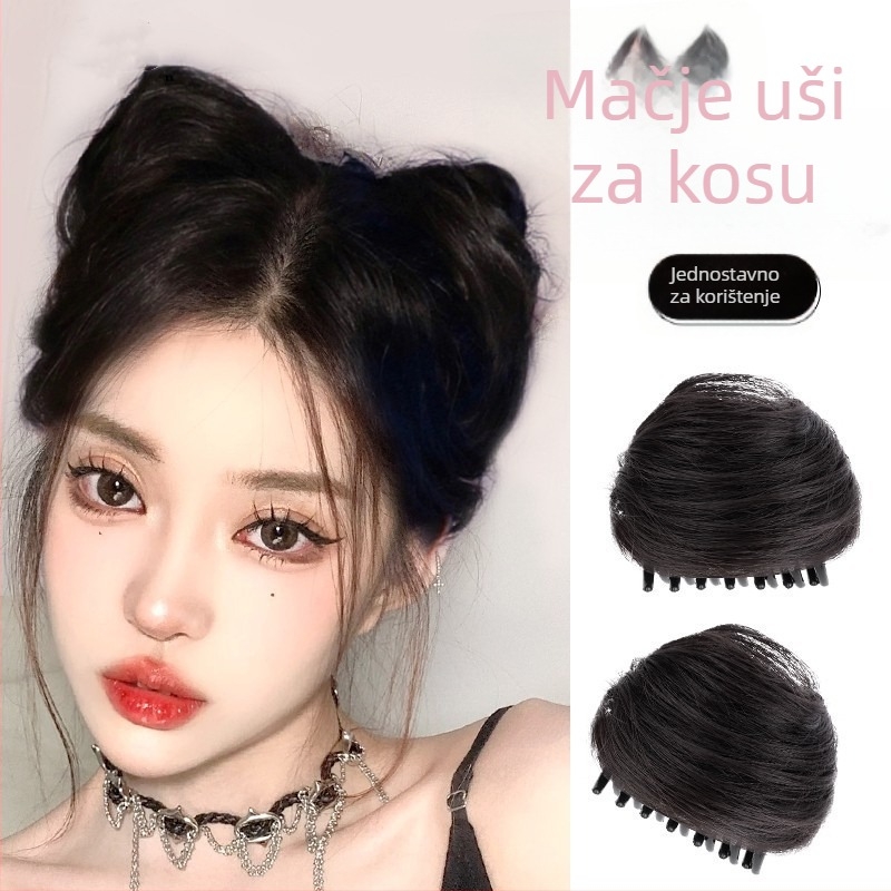 Klip za kosu s mačjim ušima, kratka perika, korejski stil, žica otporna na toplinu