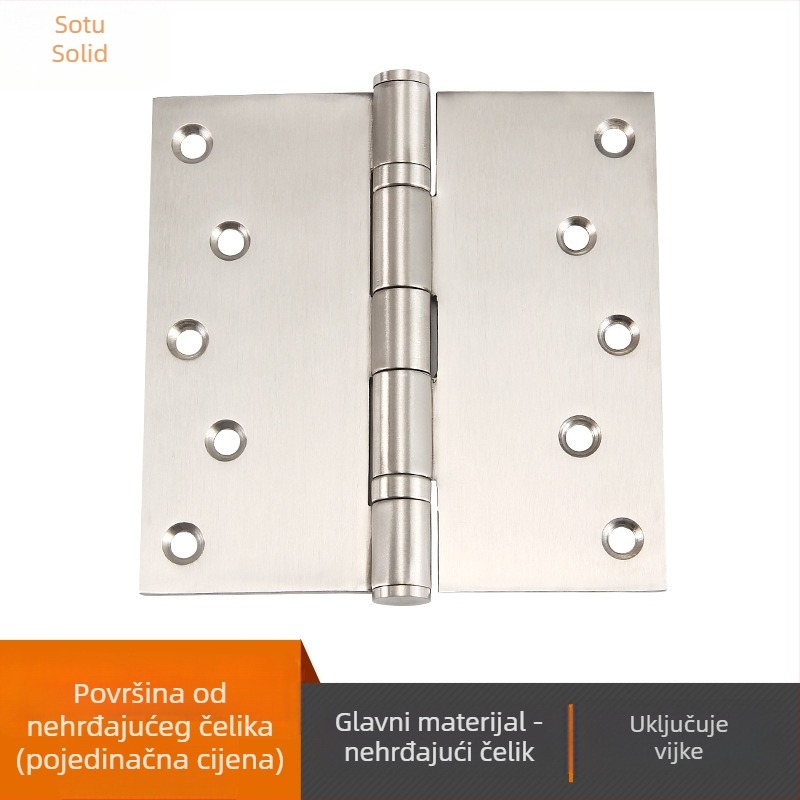 Sotegu Nerđajući čelik šarka za sklopive drvene vrata, završna obrada: brušeni nehrđajući čelik, stil: moderni jednostavan