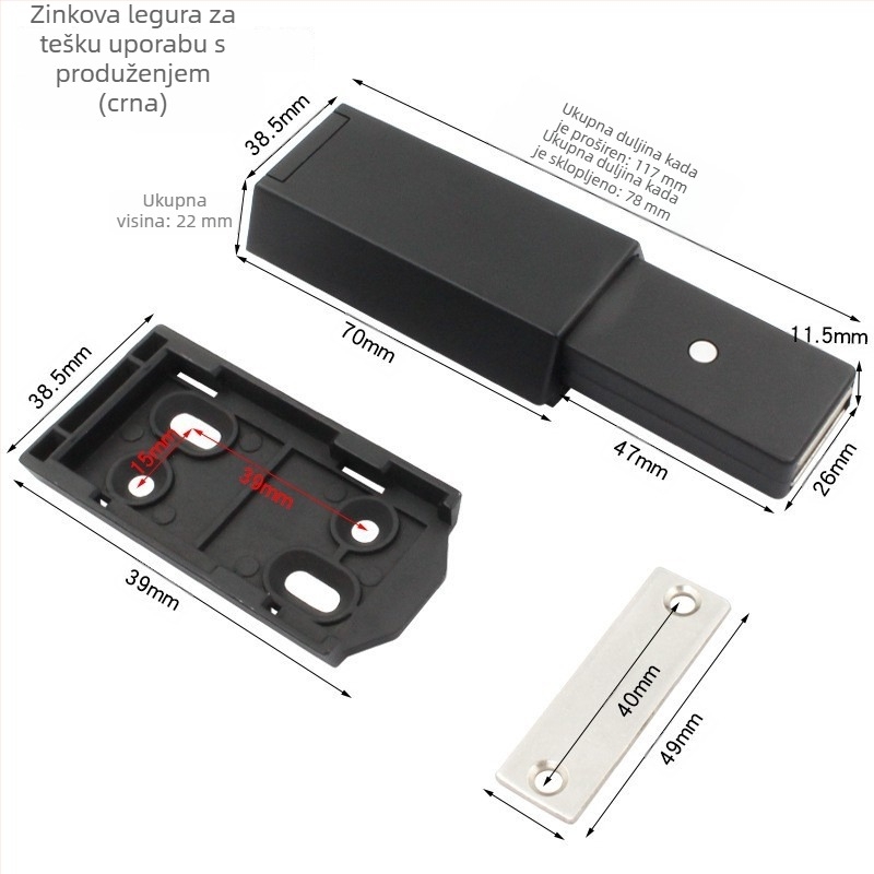 Šarnír kamena vrata — nehrđajući čelik, model 2025.5.13, za hidrantske kutije, skrivene vrata i šahtne otvore