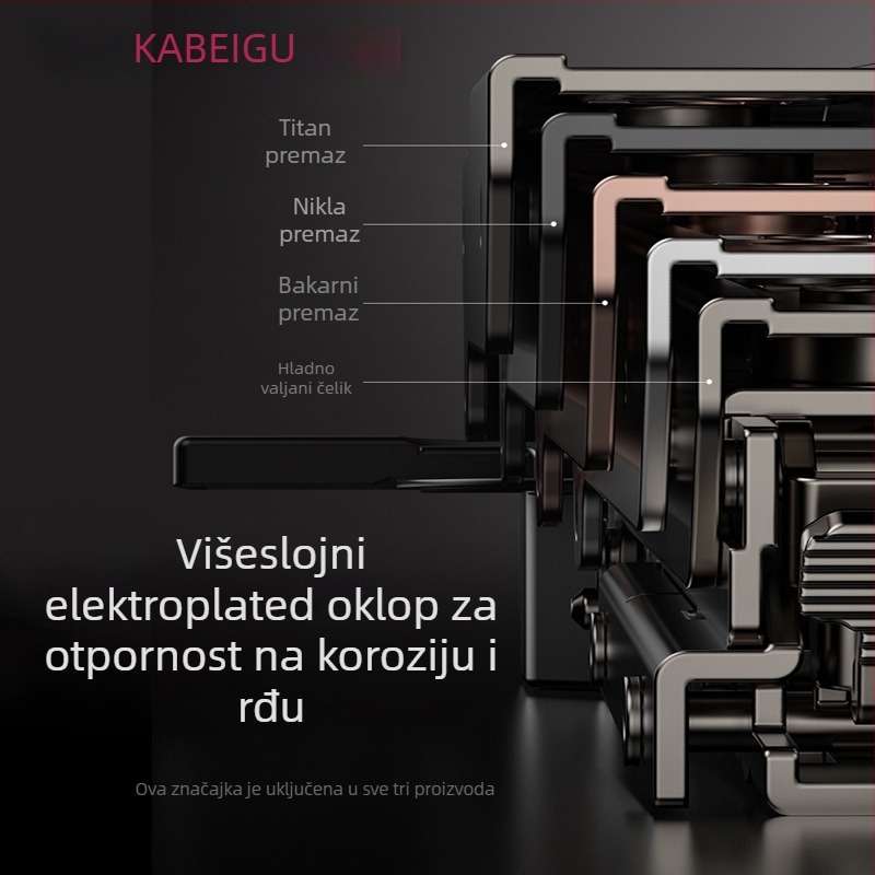 Panti za vrata garderobe s trosegmetnim tlmičem i podesivim hidrauličkim mehanizmom, model CG-T9, hladno valjani čelik, debljina 1 mm, elektroplatirani premaz