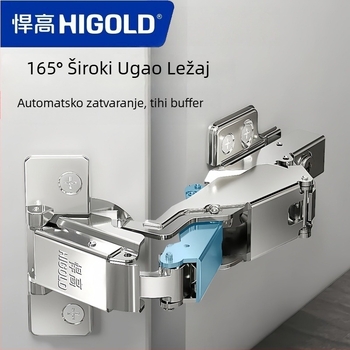 Higold 165° kutni šarke za ormariće, dvostupan rad, tiho zatvaranje, hladno valjani čelik, niklani čelik