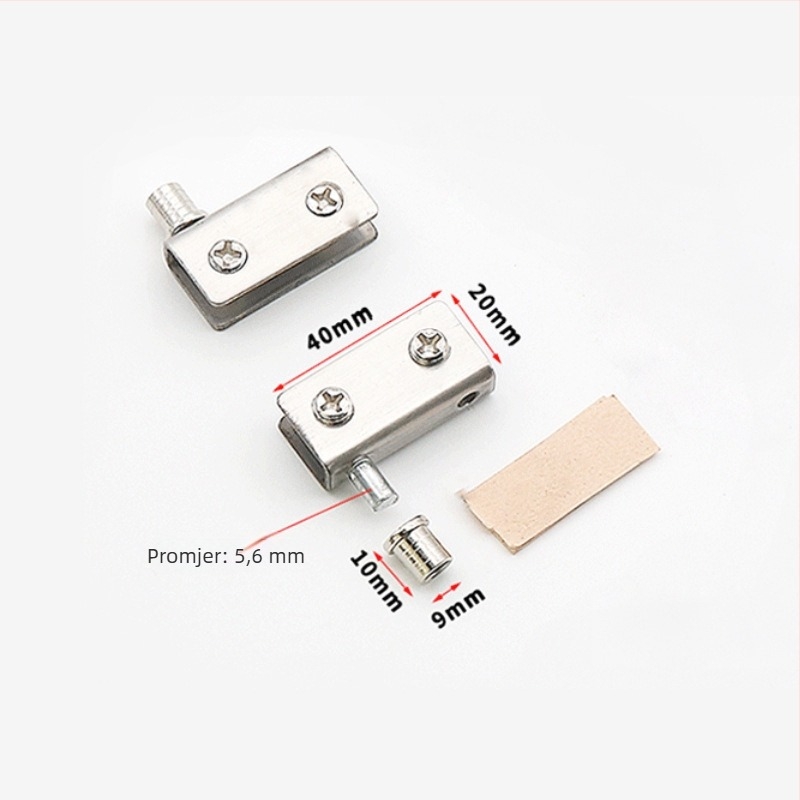 Jingpai klips za vrata staklene vitrine – nehrđajući ili hladno valjani čelik, žična obrada i elektroplakiranje, modernan minimalistički stil, kompatibilno s vratima staklene vitrine, mogućnost privatne etikete