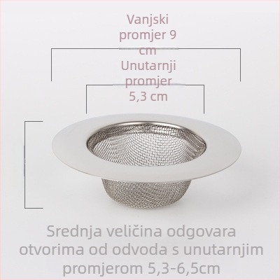 Filter od nehrđajućeg čelika za sudoper – fina mreža za kuhinju, protiv začepljenja, ulov dlaka za kupaonicu