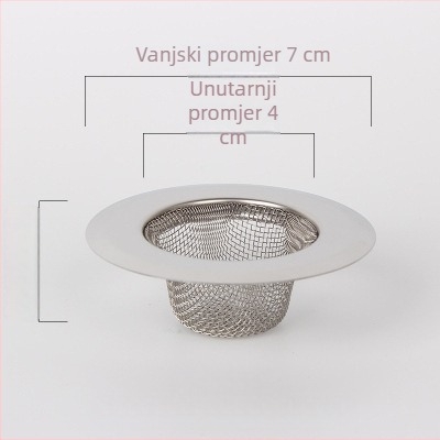 Filter od nehrđajućeg čelika za sudoper – fina mreža za kuhinju, protiv začepljenja, ulov dlaka za kupaonicu