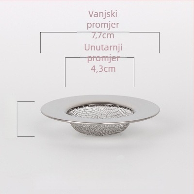 Filter od nehrđajućeg čelika za sudoper – fina mreža za kuhinju, protiv začepljenja, ulov dlaka za kupaonicu